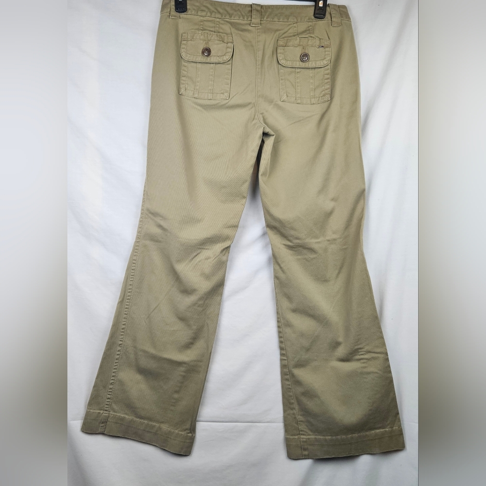 Tommy Hilfiger Womens Wide Leg Khaki Pants 10 Preppy Minimalist‎ Classic - Picture 2 of 6